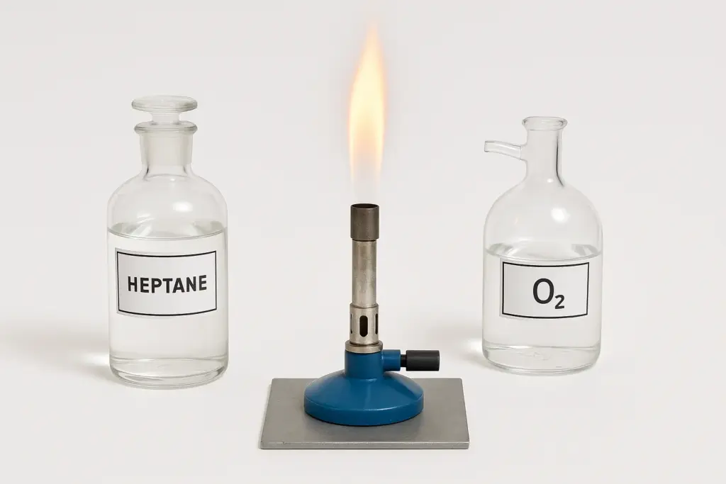 Réaction de l'Heptane avec l'Oxygène
