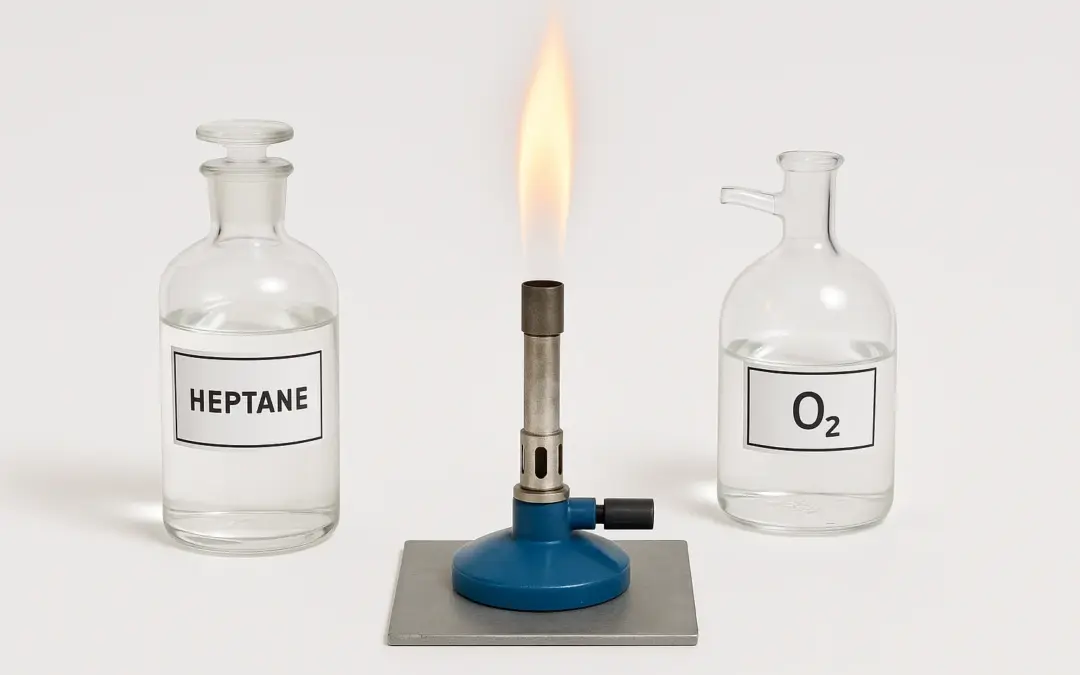 Réaction de l’Heptane avec l’Oxygène