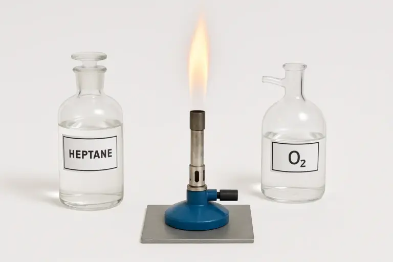Réaction de l'Heptane avec l'Oxygène
