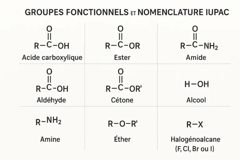 Groupes fonctionnels et nomenclature IUPAC