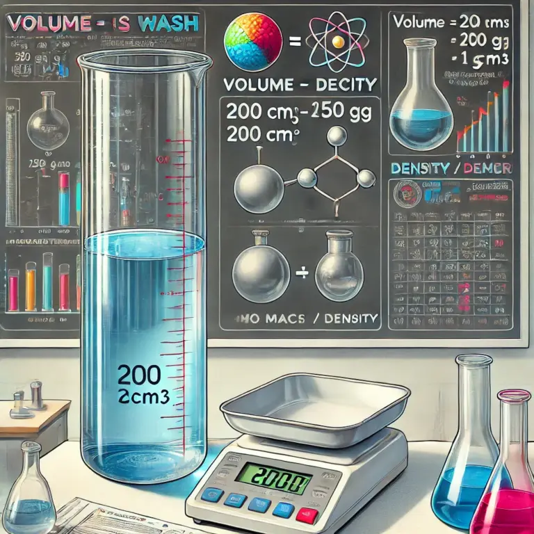 Calcul de la masse et du volume de l'eau