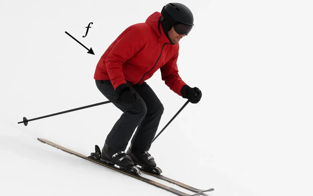 Descente d&rsquo;un Skieur sur une Pente Enneigée