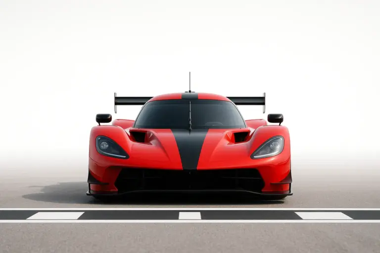 Mouvement d'une voiture de course