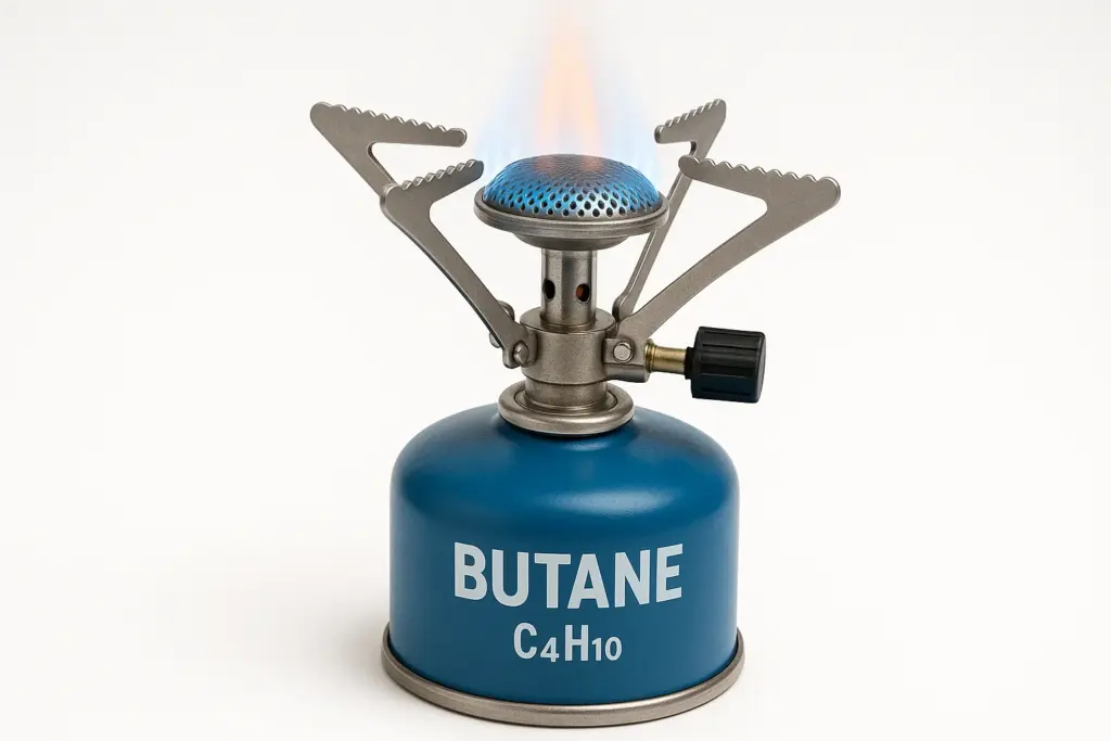 Combustion du butane dans un réchaud