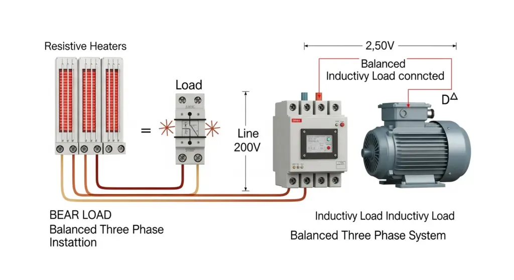Système Triphasé avec Charges Mixtes