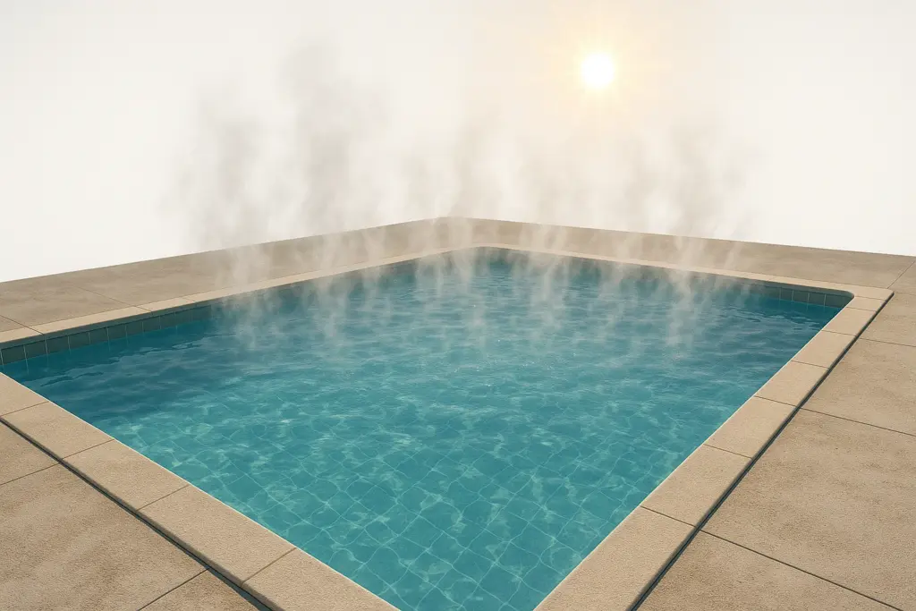 Évaporation de l'eau d'une piscine