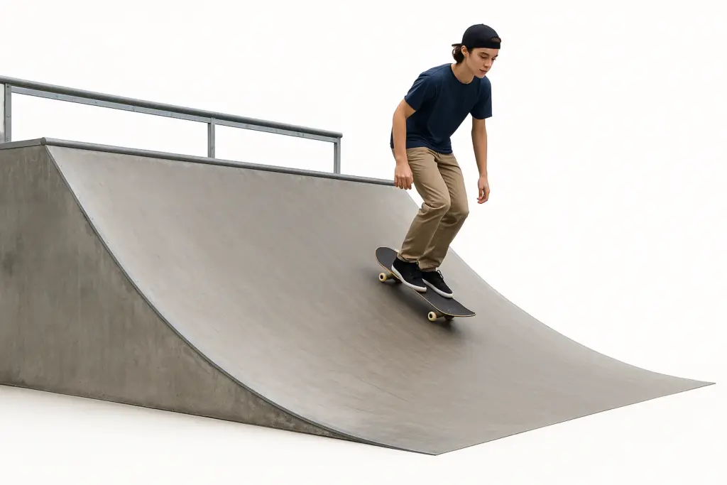 Mouvement d’un skateboarder dans un parc