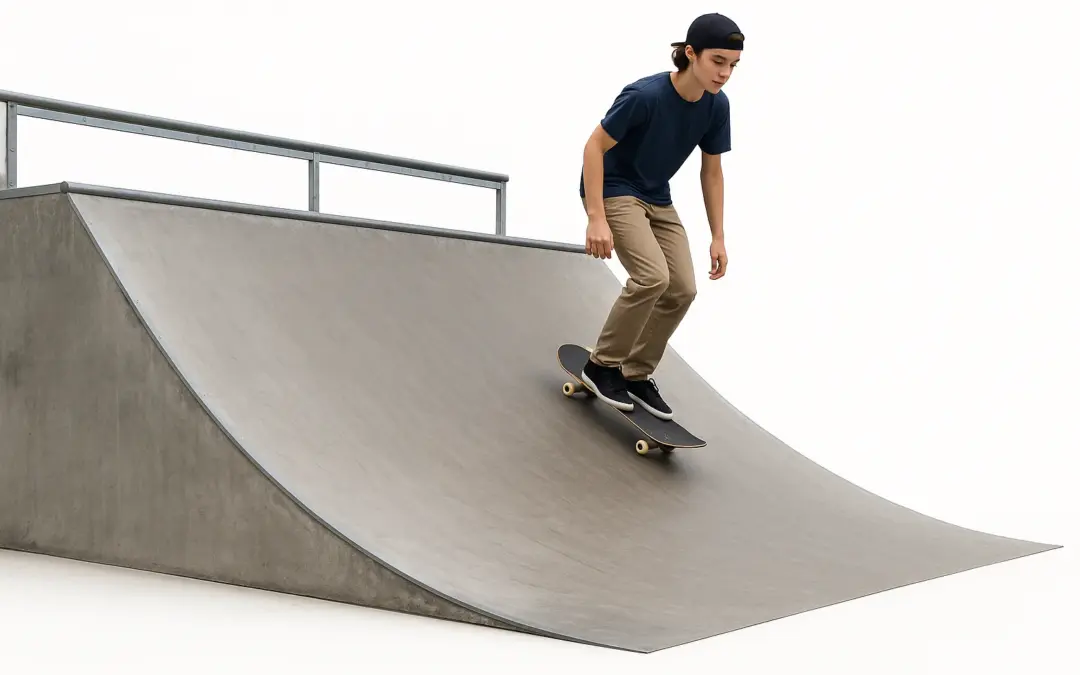 Mouvement d’un skateboarder dans un parc