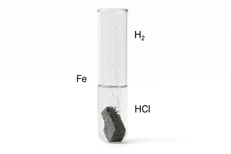 Réaction entre le fer et l’acide chlorhydrique