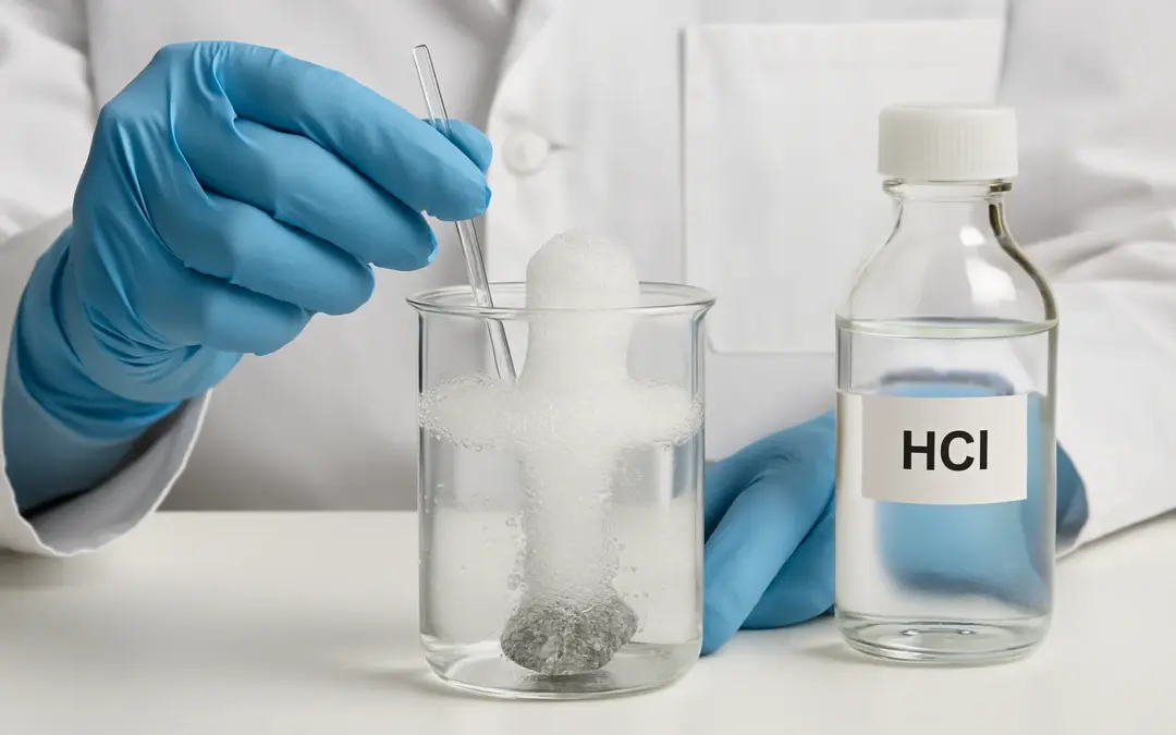 Réaction entre le zinc et l’acide chlorhydrique