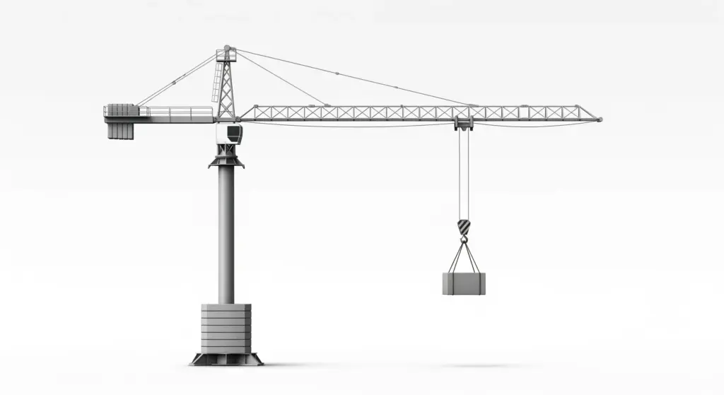 Calcul du centre de charge d'une grue