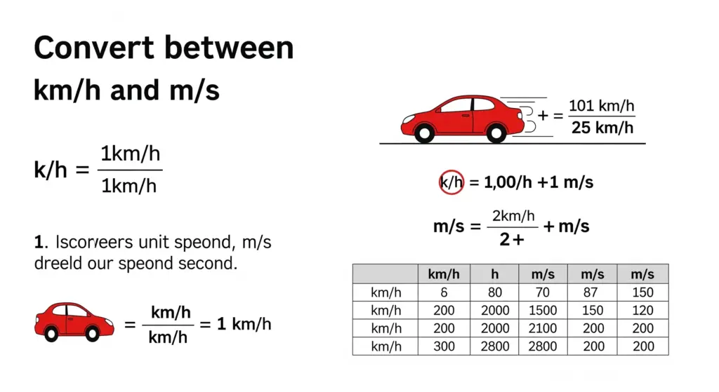 Convertir les unités de vitesse (km/h et m/s)