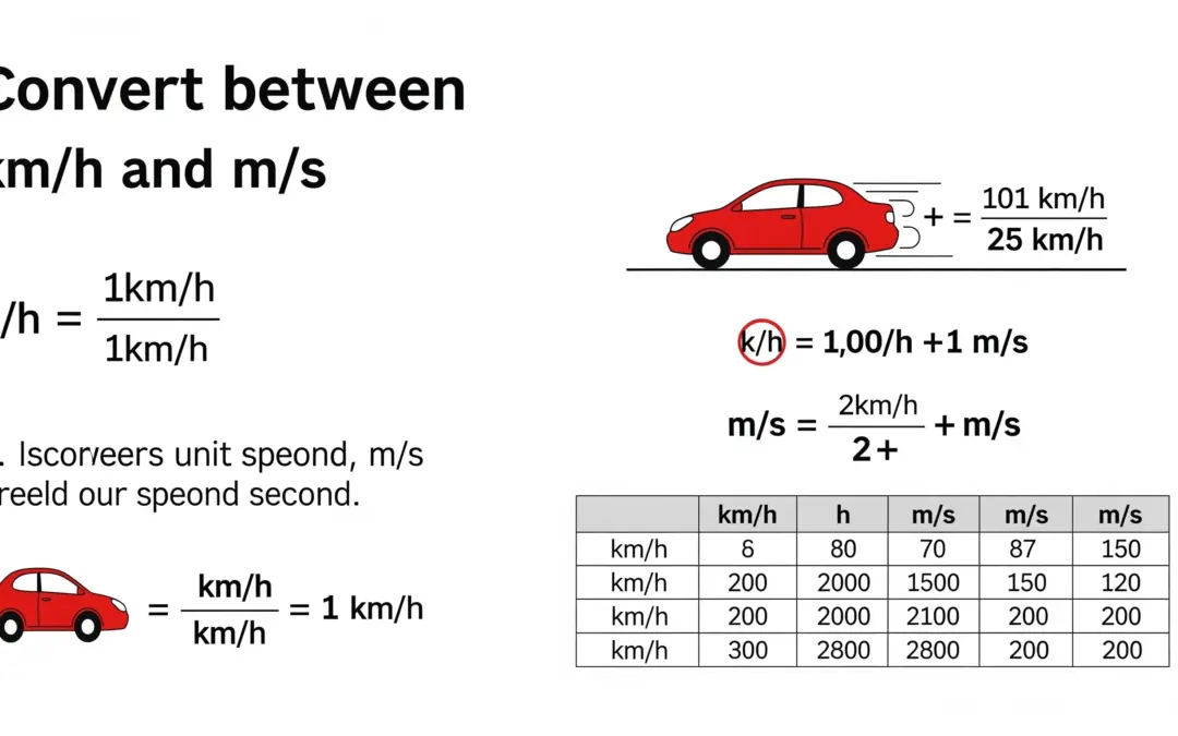 Convertir les unités de vitesse (km/h et m/s)