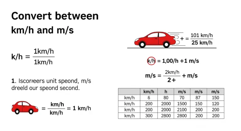 Convertir les unités de vitesse (km/h et m/s)