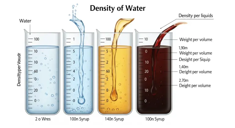 La masse volumique de l'eau et d'autres liquides