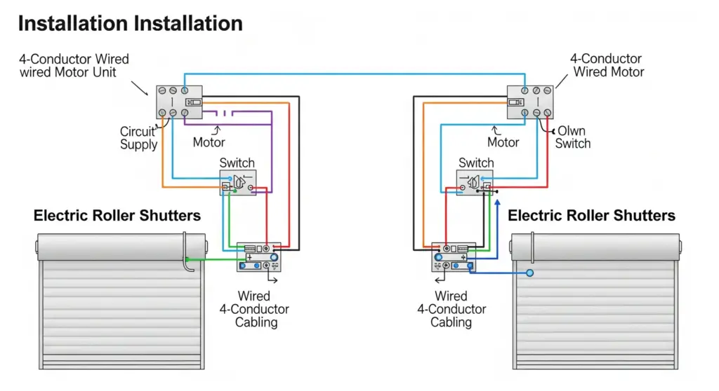 Câblage d'un circuit de volet roulant électrique