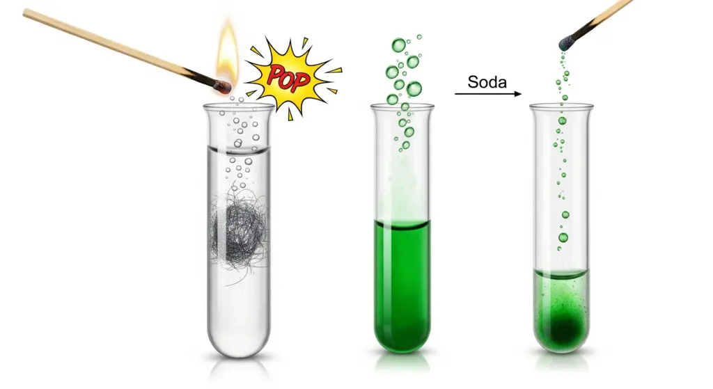 Réaction entre l'acide chlorhydrique et le fer
