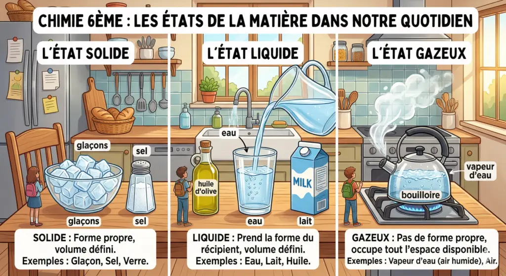 Les différents états de la matière