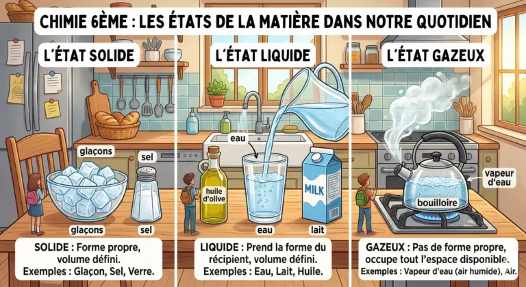 Les différents états de la matière